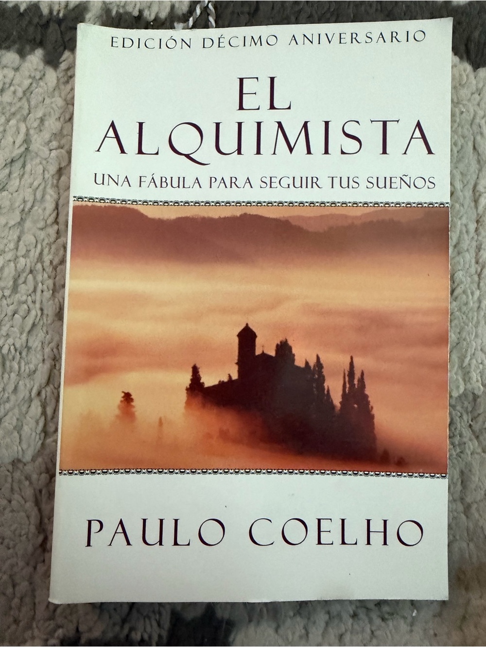 'El Alquimista' Book Cover Art Print - Cream and Orange